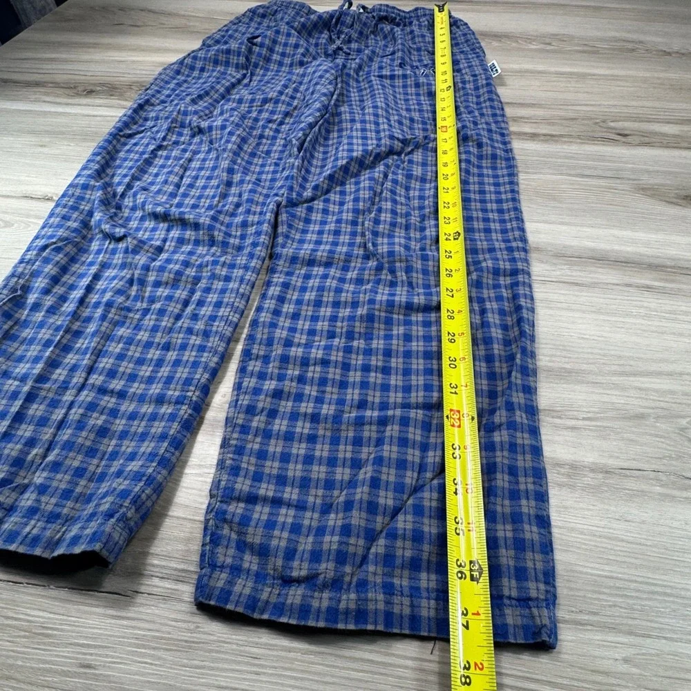 VINTAGE Indianapolis Colts NFL Plaid Flannel Pajama Pants Royal Blue Mens Small‎